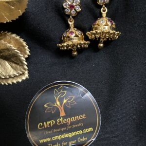 Impon Stone-Studded Gold-Plated Jimmikki