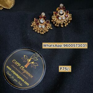 Flower-shaped stone-studded earrings