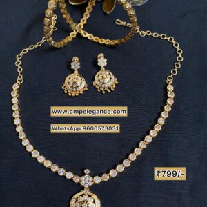 Stone necklace set combo with earrings and bangles