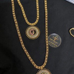 Peacock Radiance Dual Necklace Set