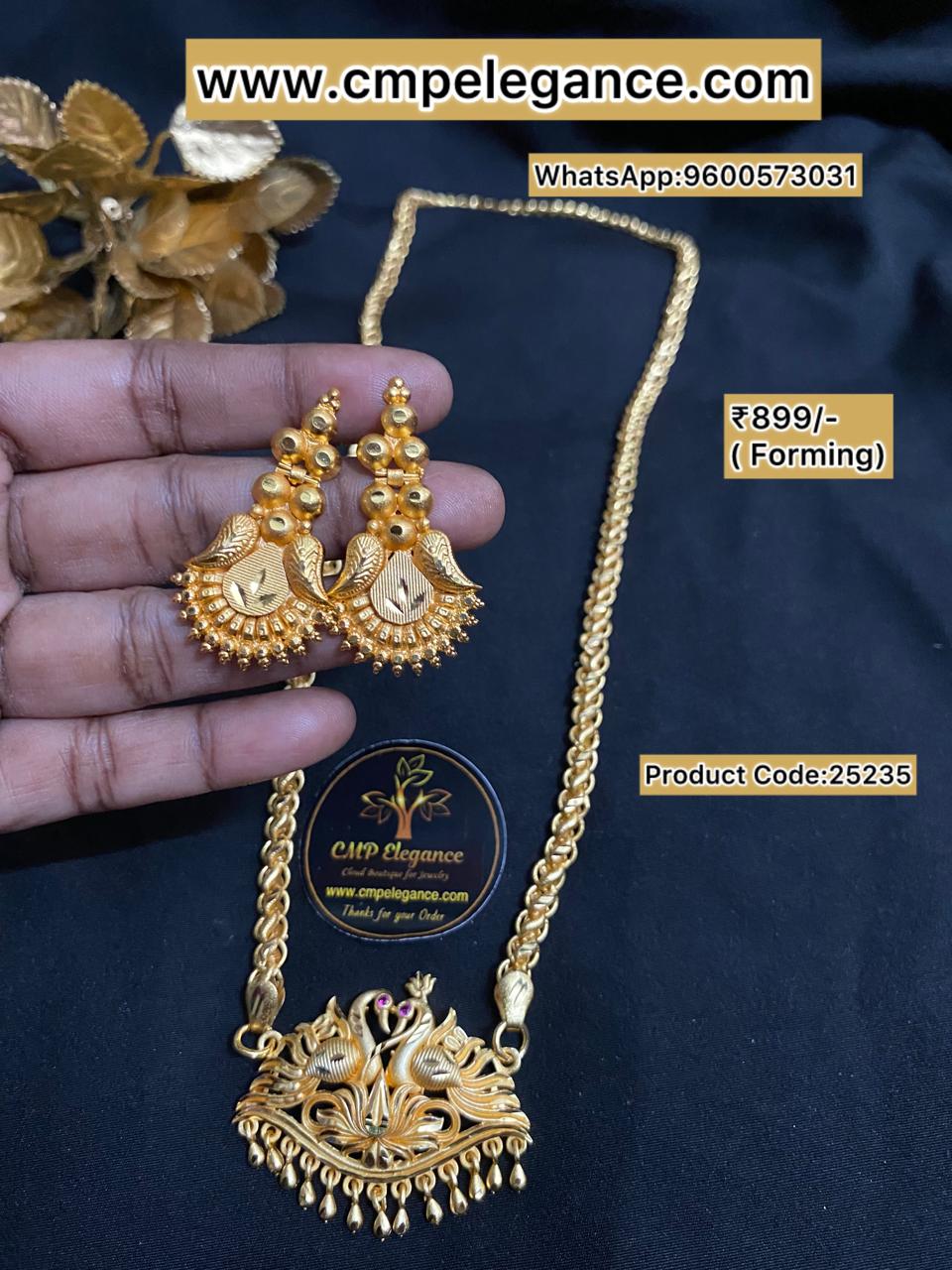 Fully Forming Dollar Chain with Kerala Earring - CMP25235
