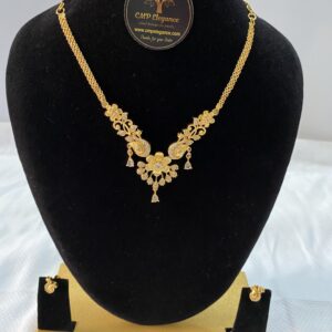 Gold Covering Floral Necklace Set – CMP25249
