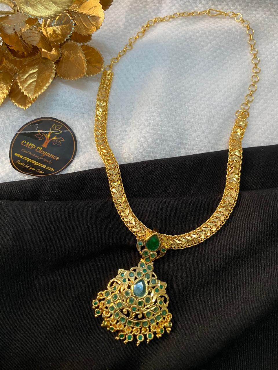 Impon Green Attigai Necklace