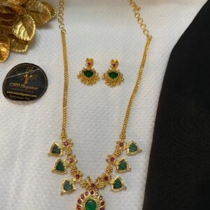 Traditional Kerala Palakka Necklace with Earrings | CMP25322