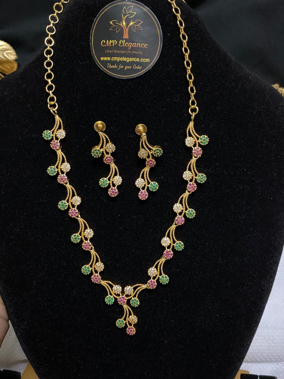 Floral Cascade Necklace Set – 3 Colors - Image 4