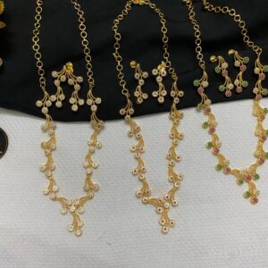 Floral Cascade Necklace Set – 3 Colors