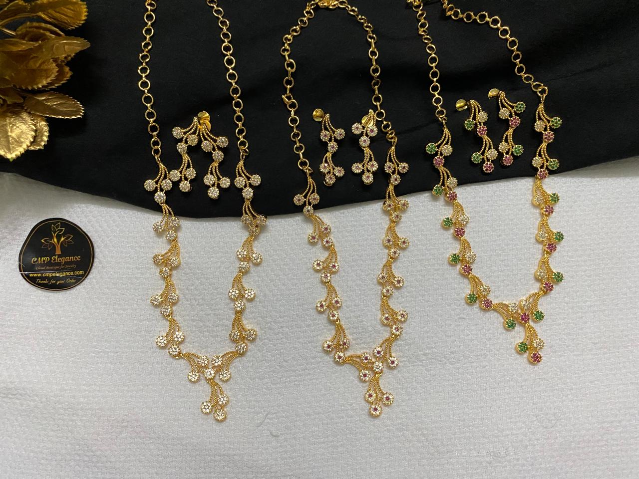 Floral Cascade Necklace Set – 3 Colors