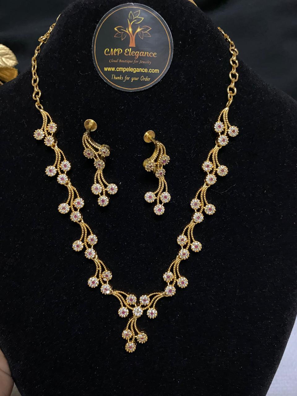 Floral Cascade Necklace Set – 3 Colors - Image 2
