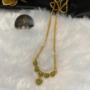 Green Stone Dollar with 30 Inches Chain