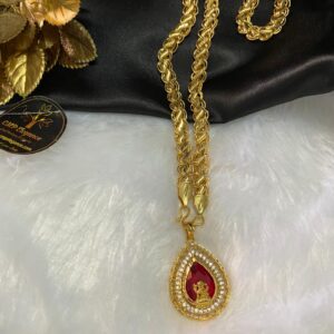 Lakshmi Broad Chain – 18" Pink Dollar