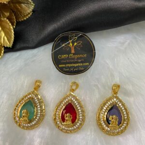 Lakshmi Pendant – Violet, Red & Sea Green