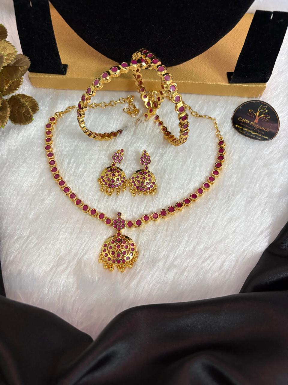 Elegant Attigai Combo – Earrings & Bangles - Image 4