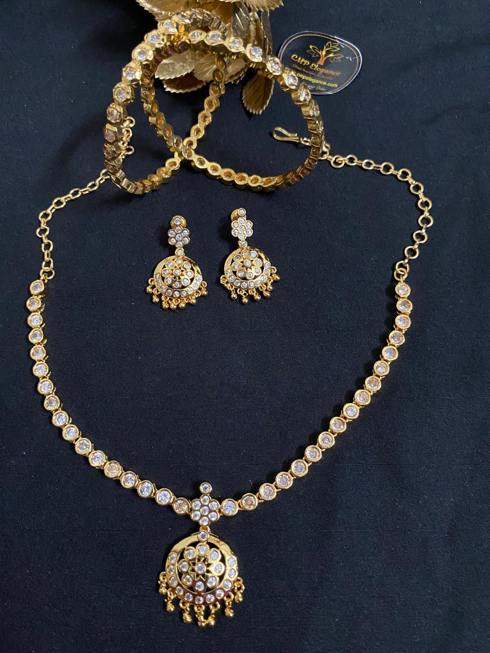 Elegant Attigai Combo – Earrings & Bangles - Image 3
