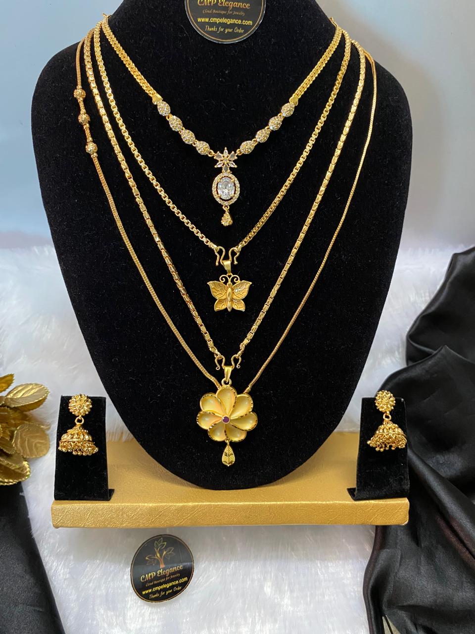 Combo Set – Short Necklace, Dollar Chains & Jimmkki – CMP25553