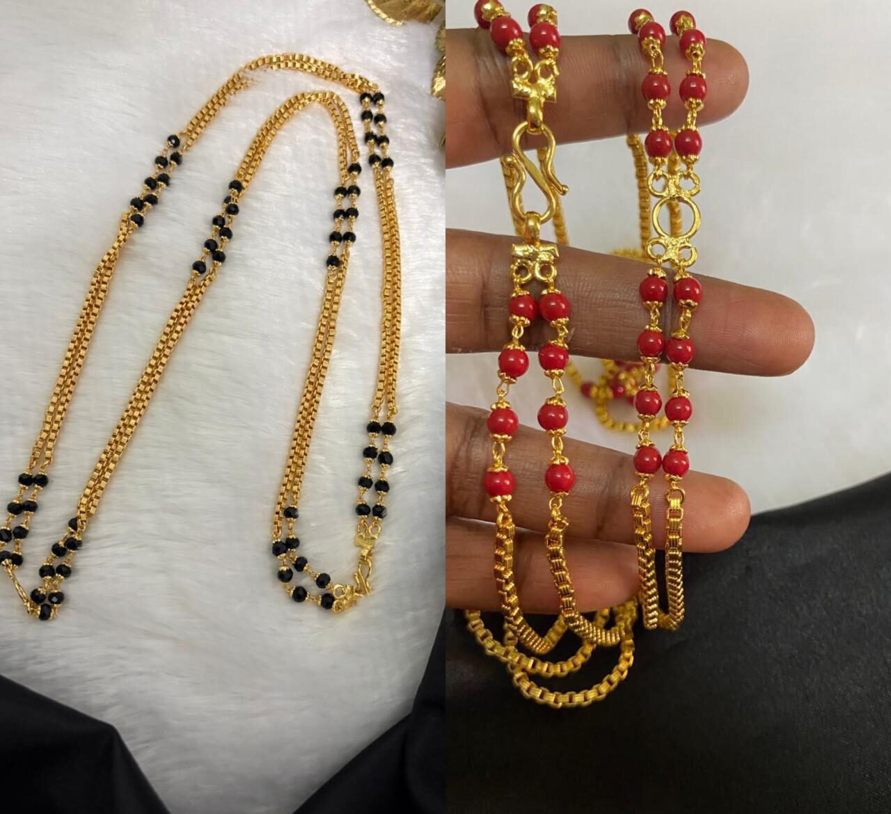Beads Double Loop Micro Chain – 3 Colour Options – CMP25663
