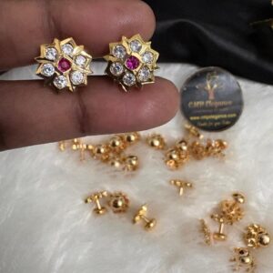 7-Stone White & Ruby Diamond Replica Stud – CMP26748