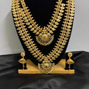 rand Kerala Design Necklace Combo (Short + Long Haram with Jimmikki) – CMP26752