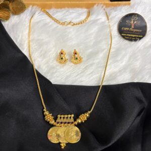 Lakshmi Coin Necklace with Forming Earring Combo – CMP26836