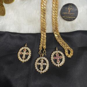 Premium Stone Cross Dollar Chain – CMP26848