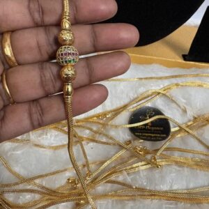 Micro Stoned Ball Shape Mugappu Chain 24 Inches – CMP26861
