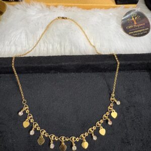 Micro Golden Heart Stone Drop Neckwear – CMP26884