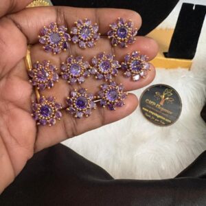 Purple AD Stone Medium Stud – CMP26954