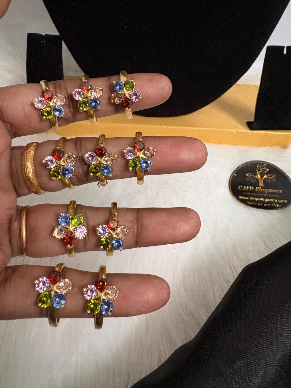 Micro 5 Colour Stone Finger Ring – CMP261013