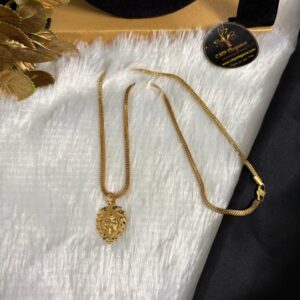 Micro Leaf Design Ganesh Dollar with Micro Chain – CMP261029