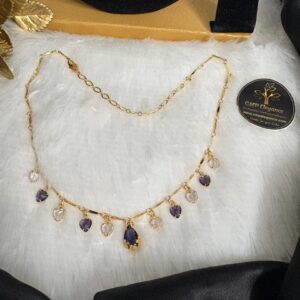 Micro Drop Necklace with Raindrop & Heart Stone Design – CMP261042