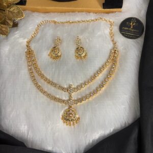 Premium Double Line Attigai With Earrings – CMP261060
