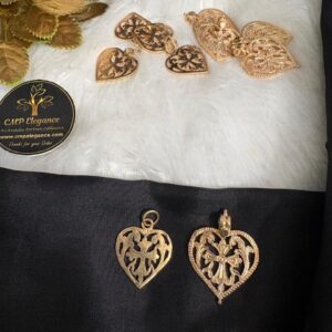 Heart Design Cross Dollar / Thali Pendant – CMP261063