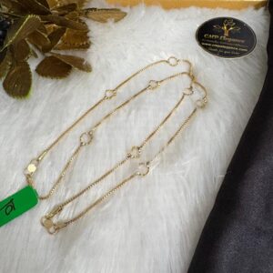 Impon/Panchalogha Thin Chain Anklet with Round & Heart Design | CMP261123