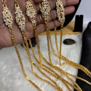 Premium Stone Impon Mugappu Chain 24 Inches Single Layer – CMP261162