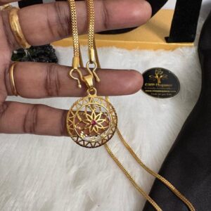 Round Flower Dollar with Micro Pipeless Square Chain – CMP261172