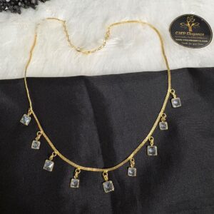 Square Stone Micro Drops Necklace – CMP261177