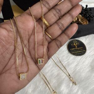 Square Stone Impon Dollar Chain – CMP261185