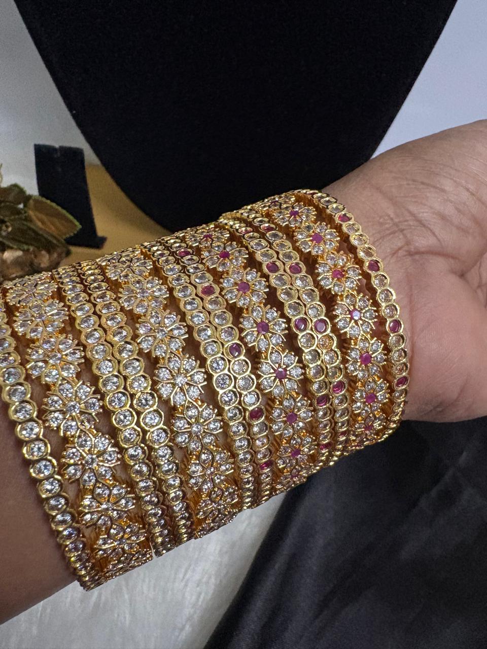 Impon Stoned Bangles Combo – Set of 6 – CMP261198 - Image 2