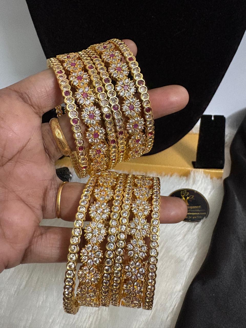 Impon Stoned Bangles Combo – Set of 6 – CMP261198 - Image 3