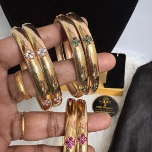 Premium 4 Stone Design Impon/Panchalogha Bangles – CMP261202