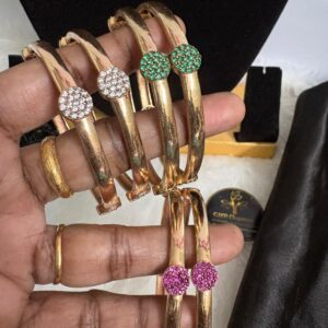 Premium Round Stone Impon/Panchalogha Bangles – CMP261206
