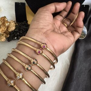 Premium Ball Design Stoned Impon/Panchalogha Bangles – CMP261208