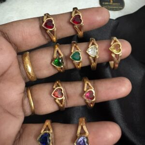 Single Heart Stone Impon / Panchaloga Finger Ring – CMP261219