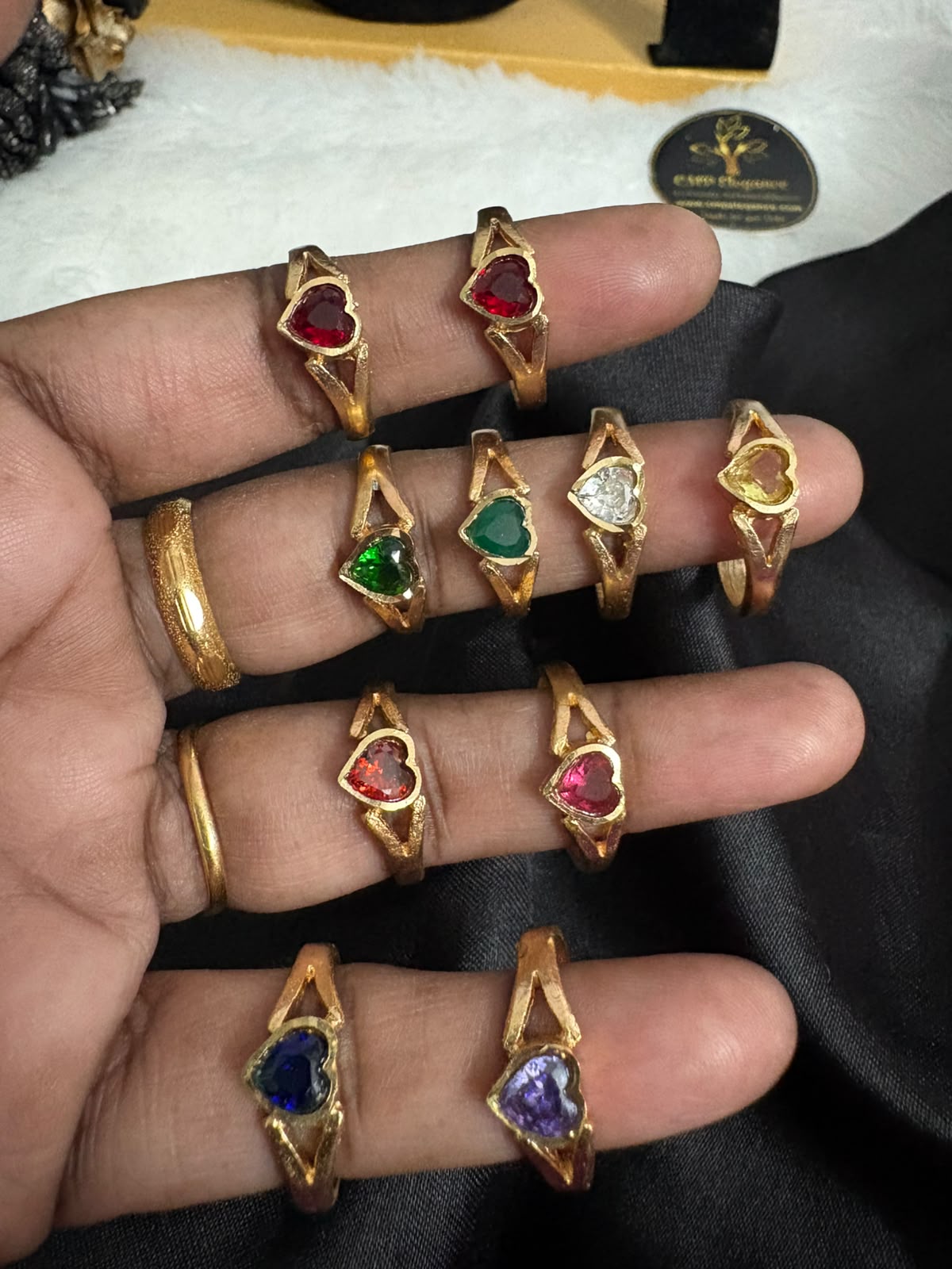 Single Heart Stone Impon / Panchaloga Finger Ring – CMP261219