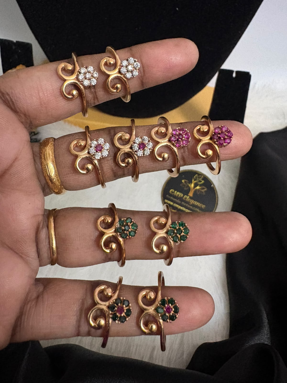 Flower Stone Impon / Panchaloga Finger Ring – CMP261220