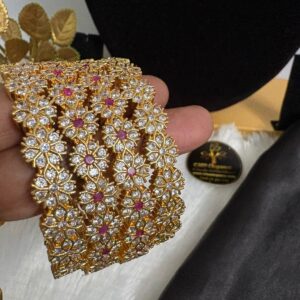 Impon Ketti Flower Design Full Stone Bangle Combo – CMP261231