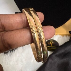 Impon/Panchalogha 4-Petal Design Unpolished Pair Bangle – CMP261235