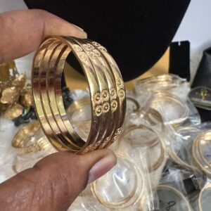 Impon/Panchalogha Flower Design Baby Bangle – Set of 4 – CMP261253