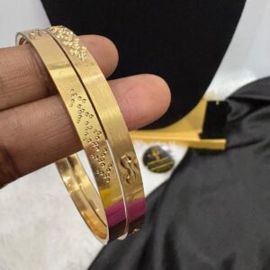 Impon Panchalogha Unpolished Laser-Cut Dot Design Bangles – CMP261305