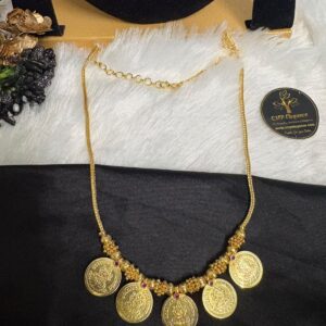 Micro 5 Coin Ruby Stone Necklace – CMP261325