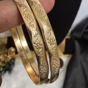 Impon Panchalogha Flower Design Daily Wear Bangle Pair – CMP261333